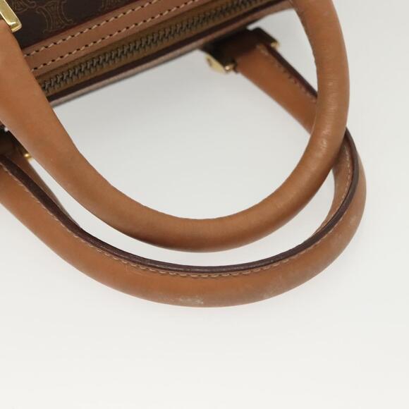 CELINE Macadam Canvas Mini Hand Bag Pvc Leather Brown Gold - Picture 7 of 12